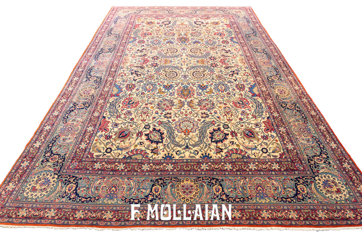 Antique Tehran Rug Beige Field n°:585188